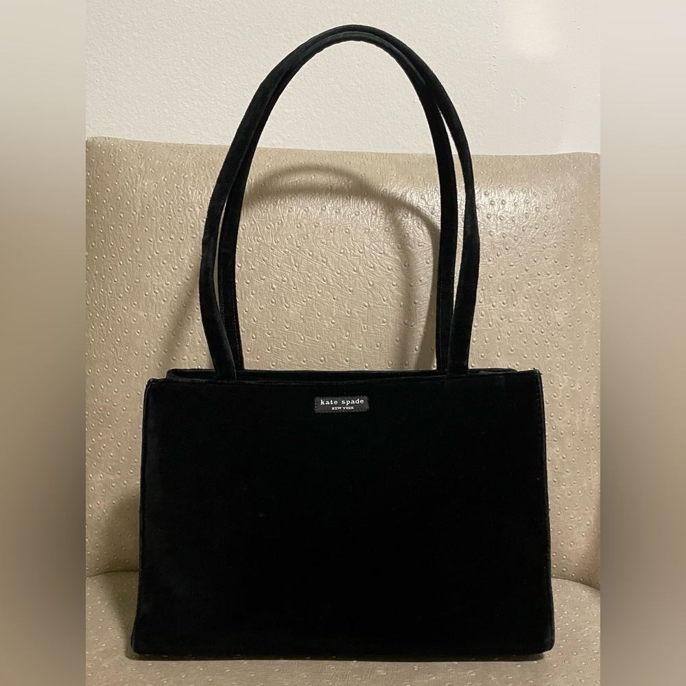 Kate Spade Black Velvet Medium Shoulder Bag